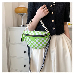 Women's Belt Bag Shoulder Bag Female Chains Crossbody Bag PU Leather