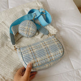 Women Canvas Shoulder Bags 2Pcs Set Crossbody Composite Bag Shopper