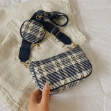 Women Canvas Shoulder Bags 2Pcs Set Crossbody Composite Bag Shopper