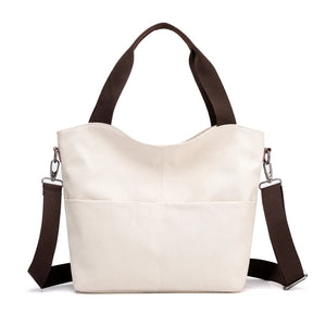 Women's Canvas Bucket Handbag Shoulder Bag Multifunction Satchel