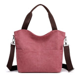 Women's Canvas Bucket Handbag Shoulder Bag Multifunction Satchel