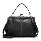 Women's Clip Bags Shoulder Handbag Kiss Lock Vintage Tote Messenger Bag