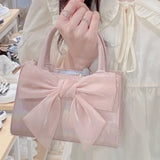 Women's Pink Bowknot Clutch Purse Shoulder Bag