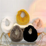 Women's Faux Fur Crossbody Hobo Handbag Plush Chain Shoulder Bag
