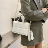 Women's Checked Crossbody Bag Pu Leather Handbag Candy Colored Diamond