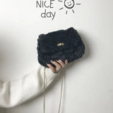 Women's Flannel Shoulder Bag High Capacity Handbag