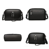 Women's Leather Crossbody Bag with 2 Zipper Pockets