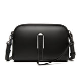 Women's Leather Crossbody Bag with 2 Zipper Pockets