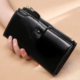 Women's RFID Leather Clutch Wallet Purse