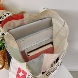 Canvas Tote Bag Large Capacity Reusable Shopping Shoulder Lady Bag