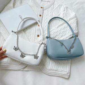 Women's Butterfly Chain Shoulder Bag Purses Underarm Bag