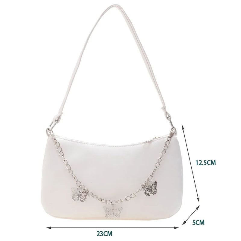Women's Butterfly Chain Shoulder Bag Purses Underarm Bag