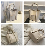 Vintage Shoulder Bags Large Capacity Retro Tote Bags Solid Bags