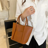 Vintage Shoulder Bags Large Capacity Retro Tote Bags Solid Bags