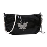 Vintage Crossbody Bag with Chain PU Leather Girl Messenger