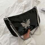 Vintage Crossbody Bag with Chain PU Leather Girl Messenger