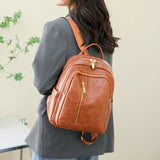 Women's PU Leather Backpack Waterproof School Bag