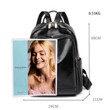 Women's PU Leather Backpack Waterproof School Bag
