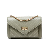 Women's PU Leather Shoulder Bag Chains Crossbody Messenger Bag