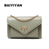 Women's PU Leather Shoulder Bag Chains Crossbody Messenger Bag