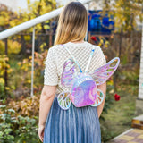 Women's Laser Mini Backpack Butterfly Angel Wings Daypack for Girls