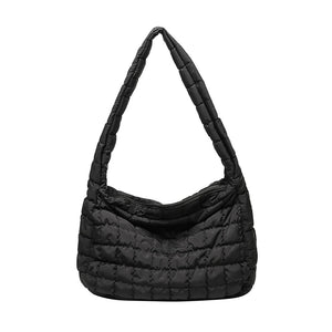 Women's Lattice Solid Cloud Shoulder Bag Large Capacity Handbags