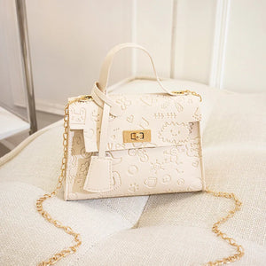 Lingge Embroidery Camera Shoulder Bag Crossbody Chain Bags