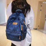 Women's Denim Backpack Harajuku Style Schoolbag