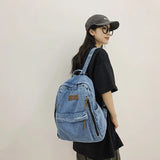 Women's Denim Backpack Harajuku Style Schoolbag