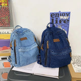 Women's Denim Backpack Harajuku Style Schoolbag