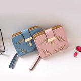 Short Zipper Wallet Women Leather Small Wallets Clutch Bag
