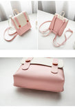 Women's Small Square Messenger Bag PU Cover Lady Mini Shoulder Bag