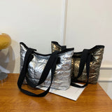 Women's Quilted Winter Handbag Tote Lady Nylon Padded Bag