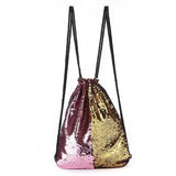 Sequins Changing Drawstring Bag Sports Backpack