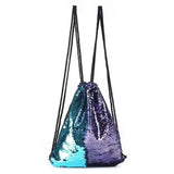 Sequins Changing Drawstring Bag Sports Backpack