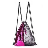 Sequins Changing Drawstring Bag Sports Backpack