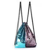 Sequins Changing Drawstring Bag Sports Backpack