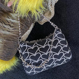 Embroidery Love Heart Shoulder Bag Chain Purse Handbags