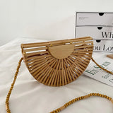 Women's Bamboo Woven Bohemia Crossbody Bag Summer Style