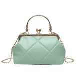 Soft Leather Crossbody Bag with Chain Strap