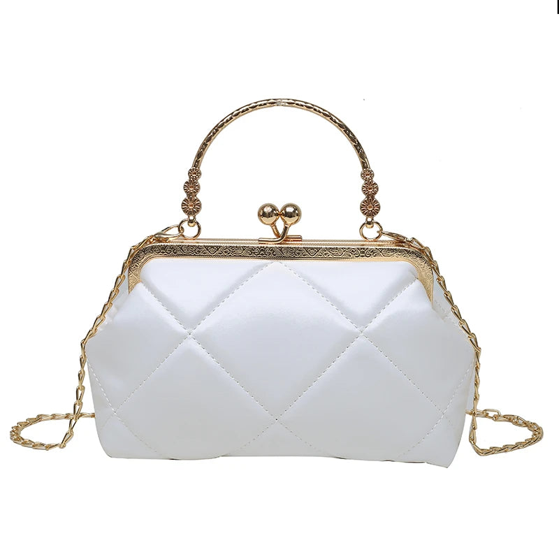 Soft Leather Crossbody Bag with Chain Strap