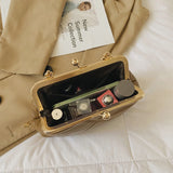 Soft Leather Crossbody Bag with Chain Strap