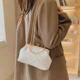 Soft Leather Crossbody Bag with Chain Strap