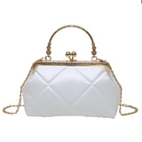 Soft Leather Crossbody Bag with Chain Strap