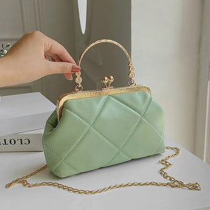Soft Leather Crossbody Bag with Chain Strap