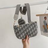 2Pcs Women Letter Crossbody Bag Set
