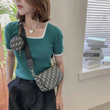 2Pcs Women Letter Crossbody Bag Set