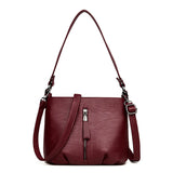 Leather Small Bucket Bag Crossbody Messenger Bags for Women Female Tote Bags