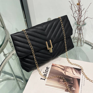 Women's Crossbody Handbag Solid Thread Zipper Hasp