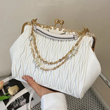 Chain Kiss Lock Shell Crossbody Bags